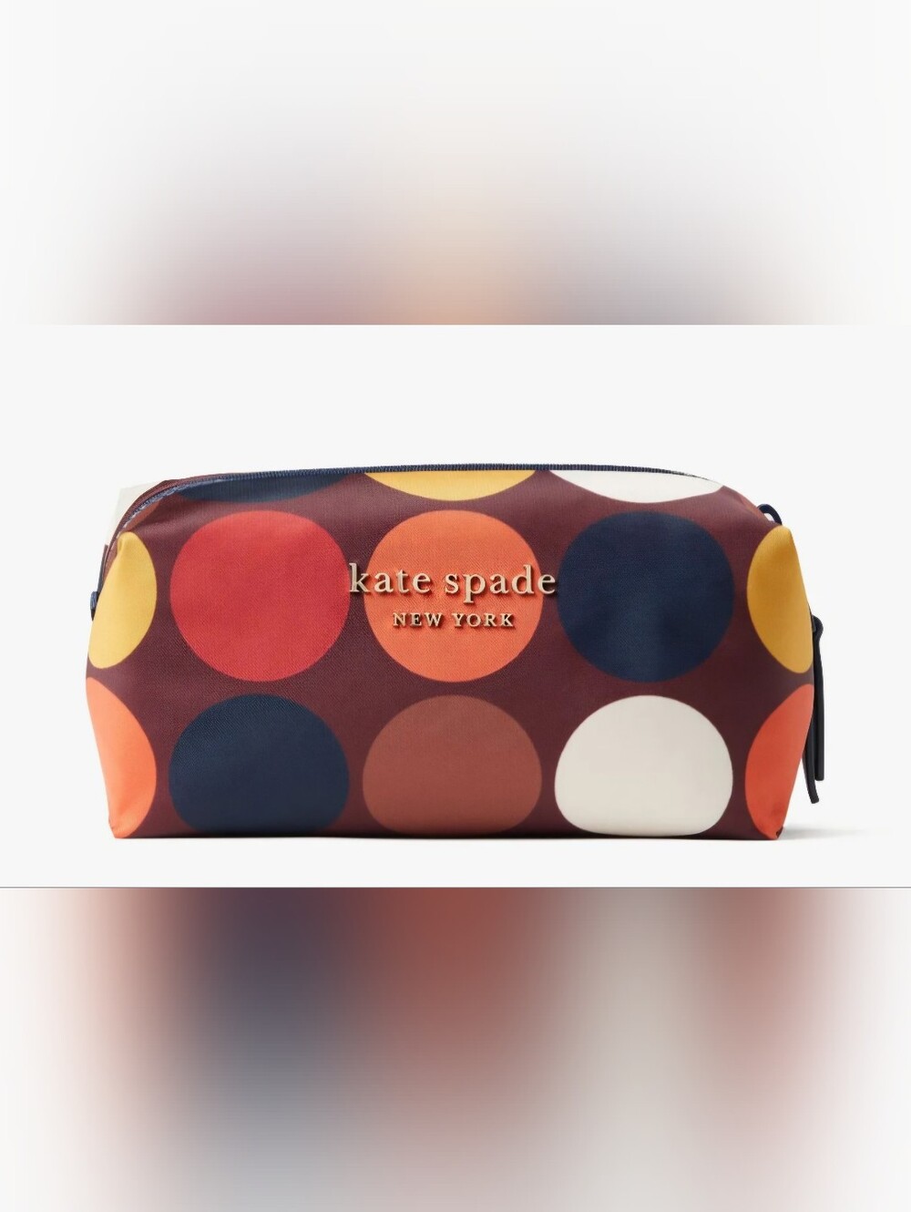 Kate Spade Polka Dot Cosmetic Pouch in Red & Orange Like New